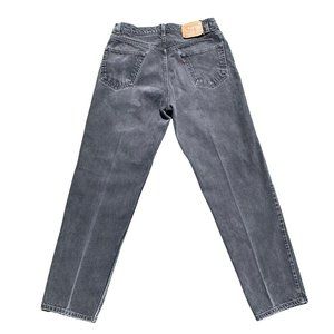 Vintage 90’s Levi's 550 Relaxed Fit Charcoal Wash Black Denim Jeans Fit 35x33